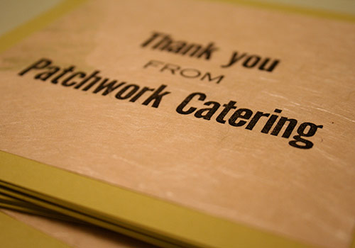 Patchwork Catering Letterpress Thank You Card